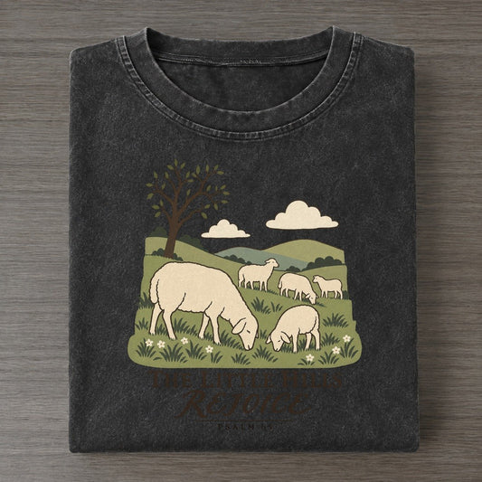 The Little Hills Rejoice The Counting Gate Vintage T-shirt – Black