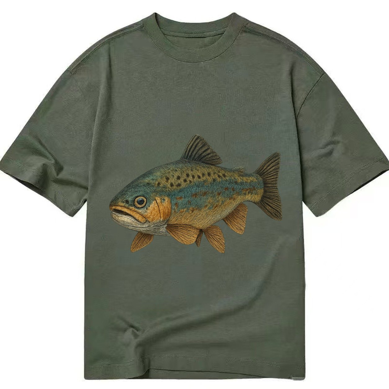 Trout Tales Headwear Classic T-shirt – Army Green