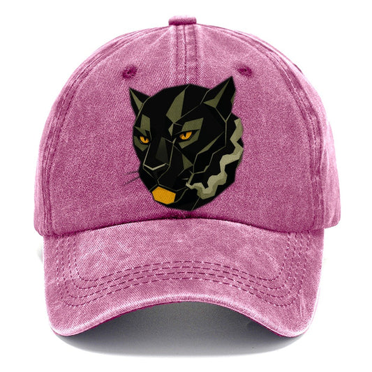 Panther Face Geometric Classic Cap – Dusty Rose