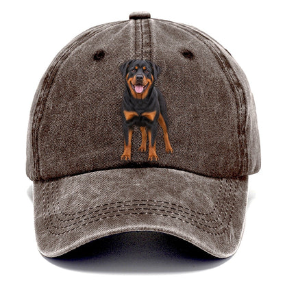 Rottweiler Standing Top Breeds Classic Cap – Brown