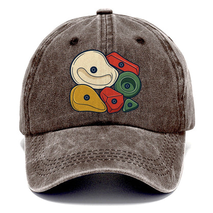 Hold Cluster Rock Climbing Classic Cap – Brown