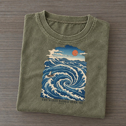 Thy Waves Passed Over Me The Great Deep Vintage T-shirt – Army Green