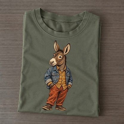 Donkey Wardrobe Portrait Wild Wardrobe Portraits Classic T-shirt – Army Green
