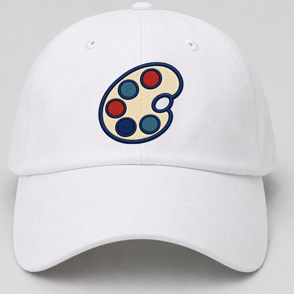 Painter Palette Tiny Solo Marks Baseball Cap – White