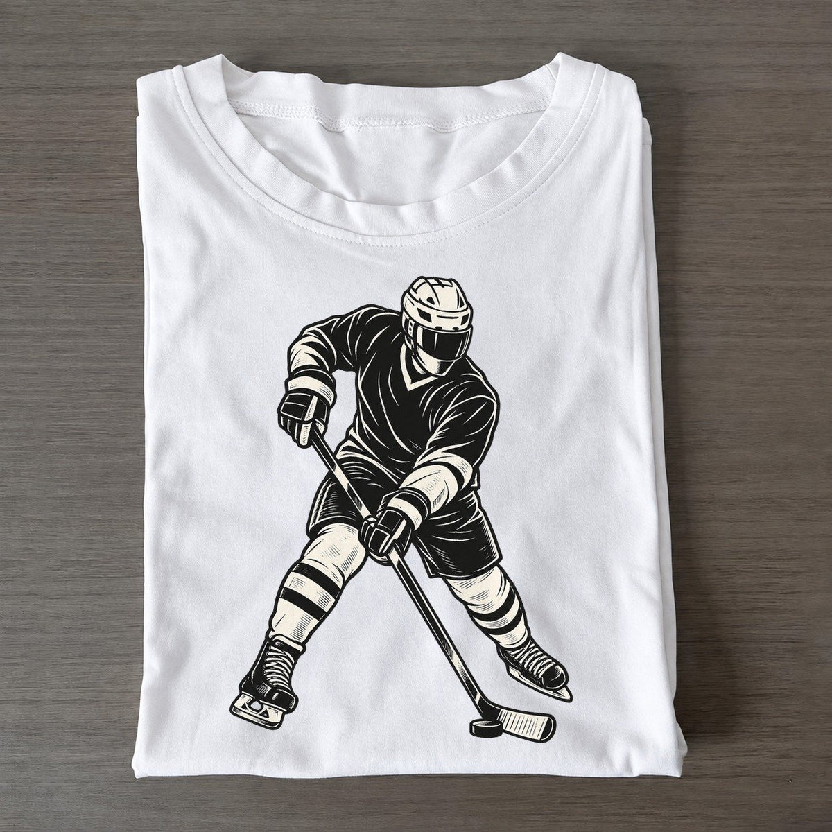 Hockey Skater Wrist Shot Global Sports Ink Figures Classic T-shirt – White
