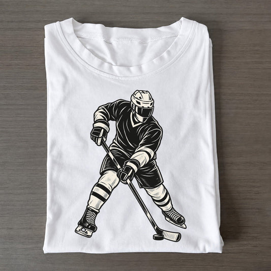 Hockey Skater Wrist Shot Global Sports Ink Figures Classic T-shirt – White
