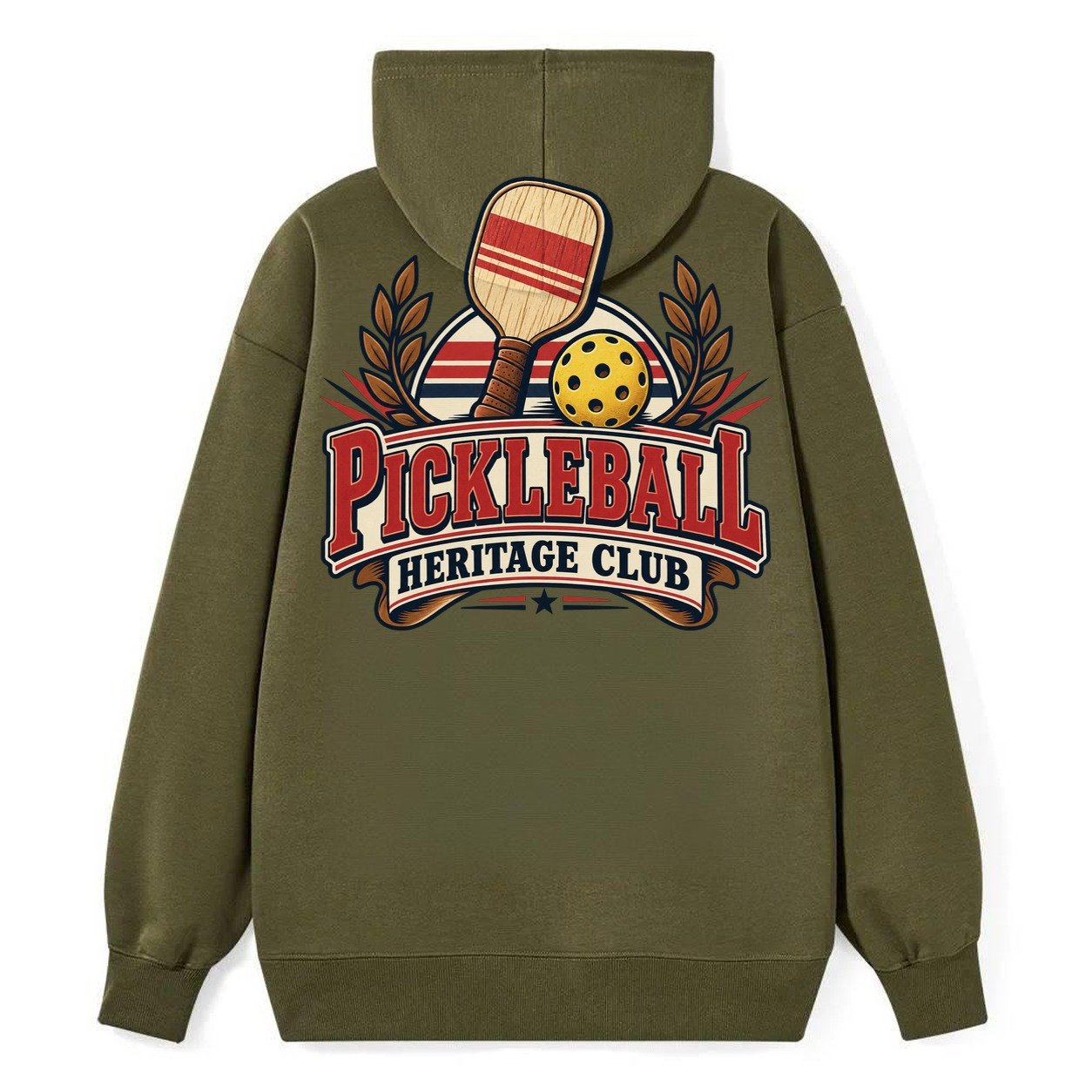 Pickleball Heritage Club Pickleball Life Classic Pullover Hoodie – Armygreen