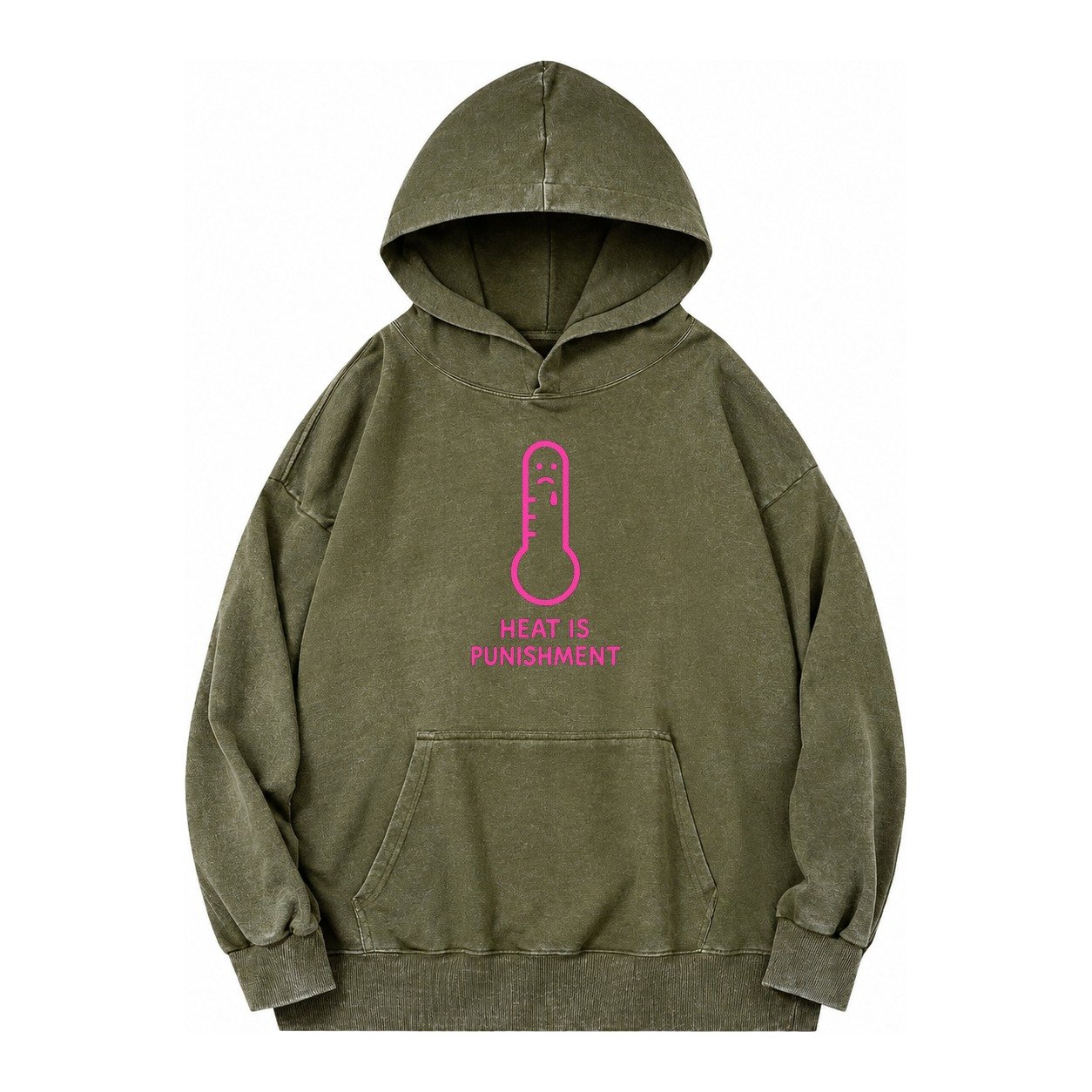 The Crow Judges Silently Black Crow With Disapproving Look Vintage Washed Hoodie – Army Green