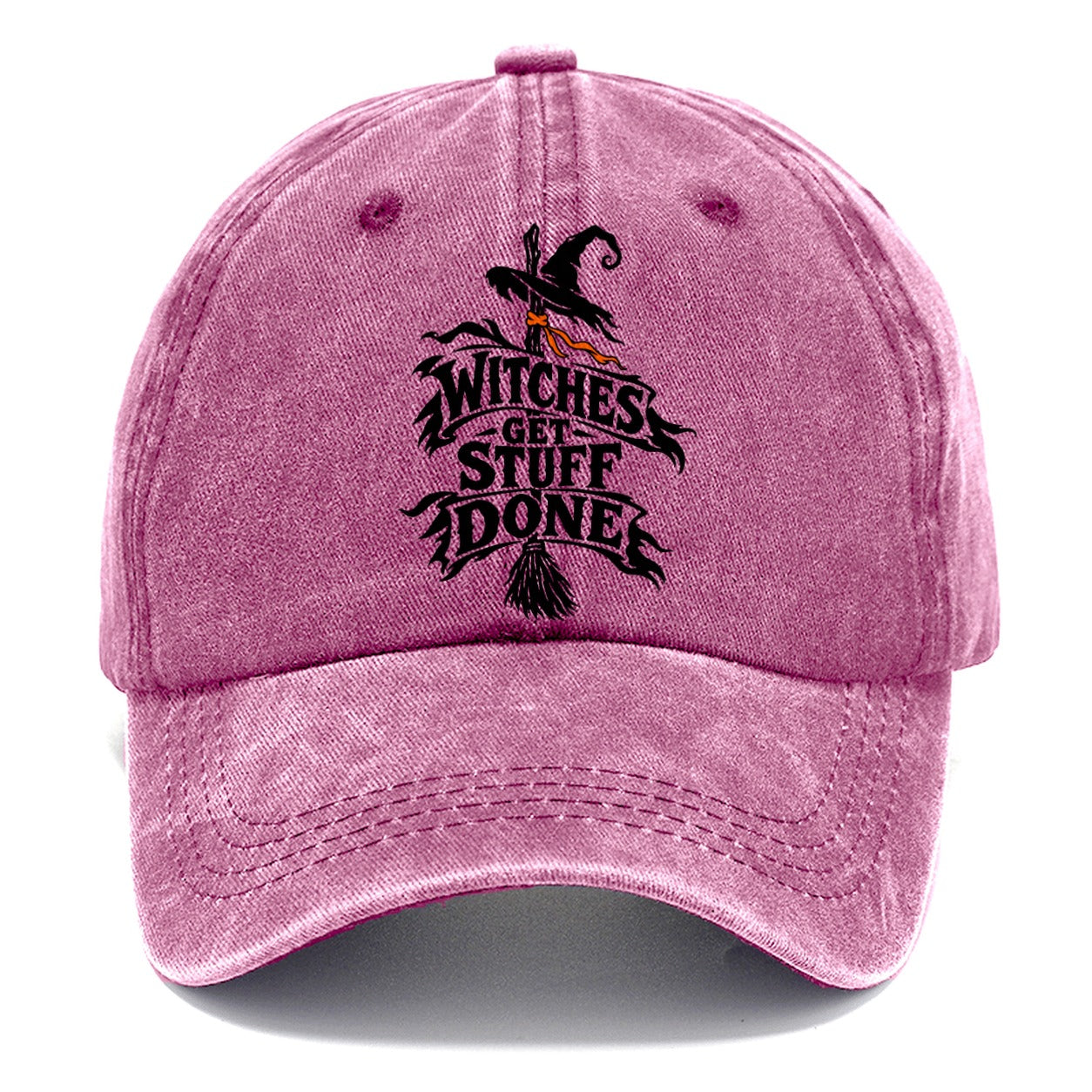 Witches Get Stuff Done Slogan Witch Magic Classic Cap – Dusty Rose
