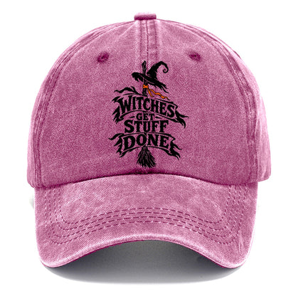 Witches Get Stuff Done Slogan Witch Magic Classic Cap – Dusty Rose