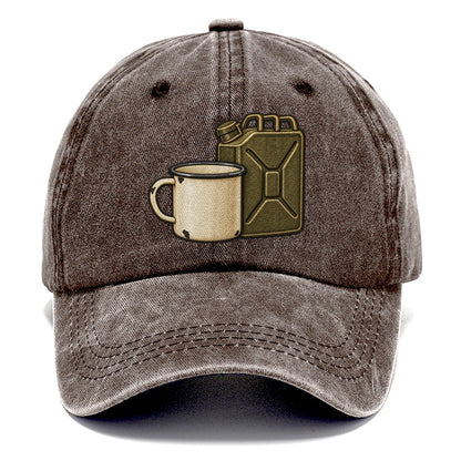 Enamel Camp Mug And Fuel Can Off Roading And Overlanding Classic Cap – Brown
