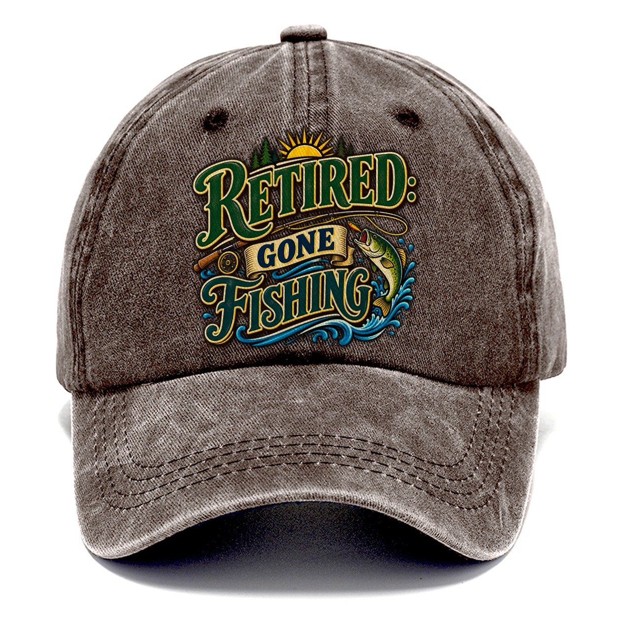 Retired Gone Fishing Retired Living Classic Cap – Brown