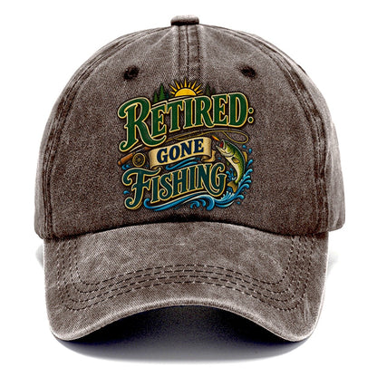 Retired Gone Fishing Retired Living Classic Cap – Brown