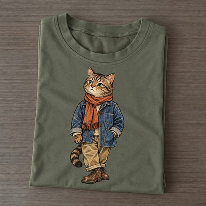 Domestic Cat Wardrobe Portrait Wild Wardrobe Portraits Classic T-shirt – Army Green