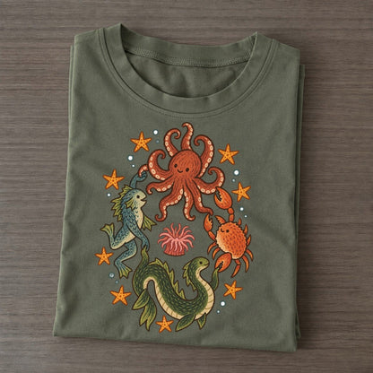 Deep Sea Shanty Cryptid Hoedown Classic T-shirt – Army Green