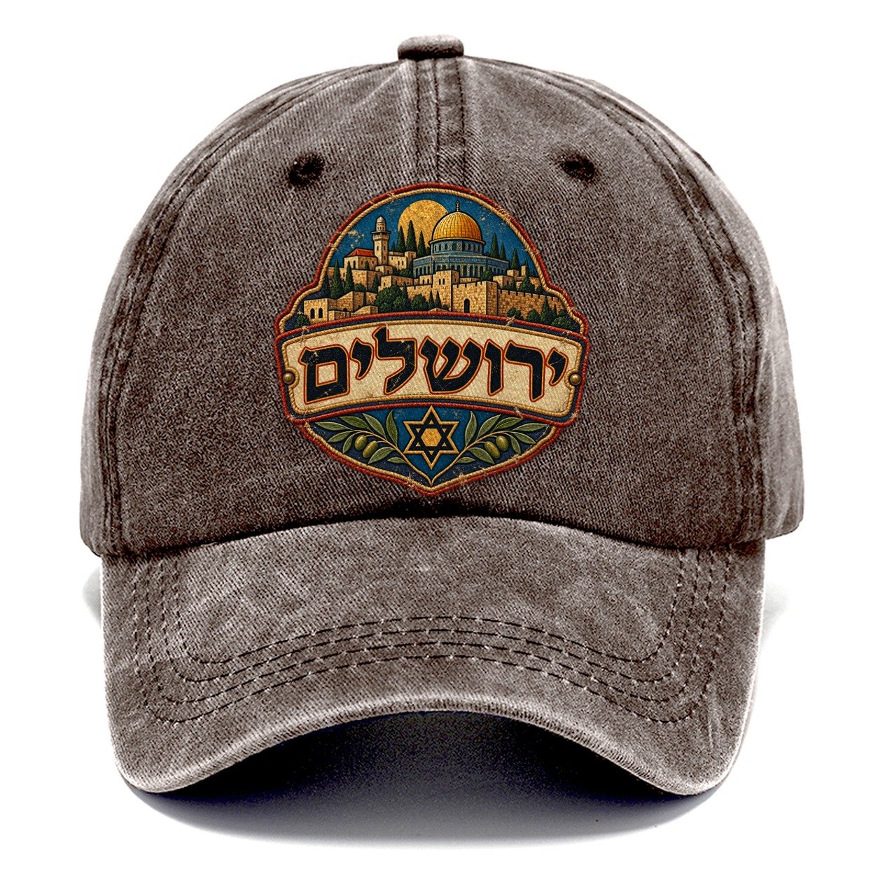 Hebrew Yerushalayim Script Jerusalem Classic Cap – Brown