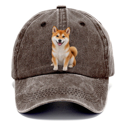 Shiba Inu Sitting Top Breeds Classic Cap – Brown