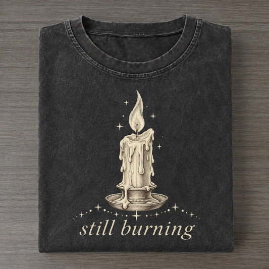 Candle Midnight Linework Vintage T-shirt – Black