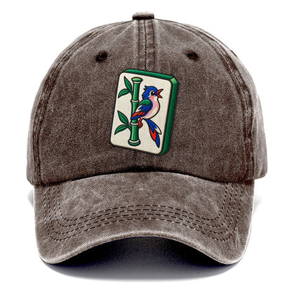 Bamboo Songbird Mahjong Game Night Classic Cap – Brown