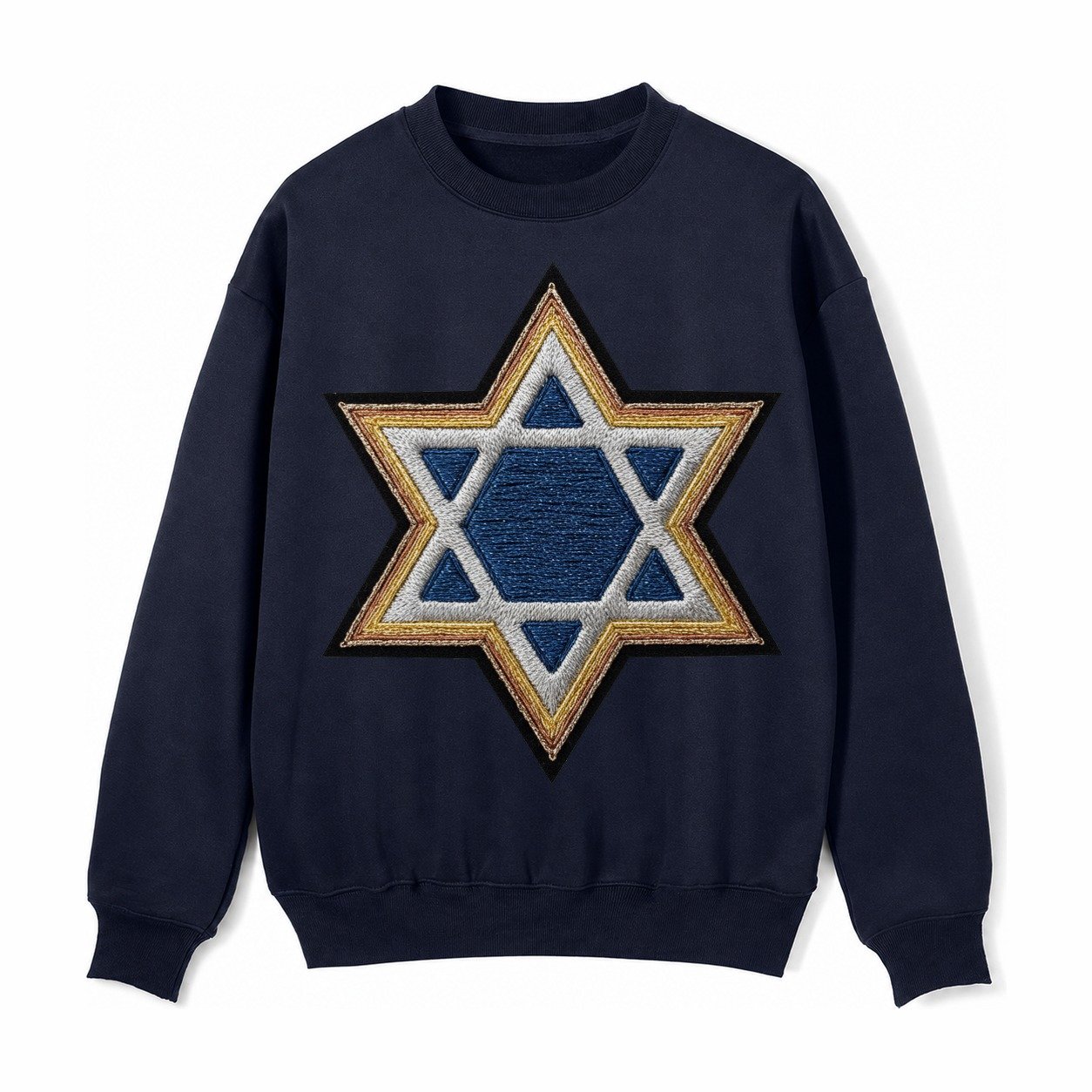 Star Of David Fleece Sweatshirt – Navy Blue