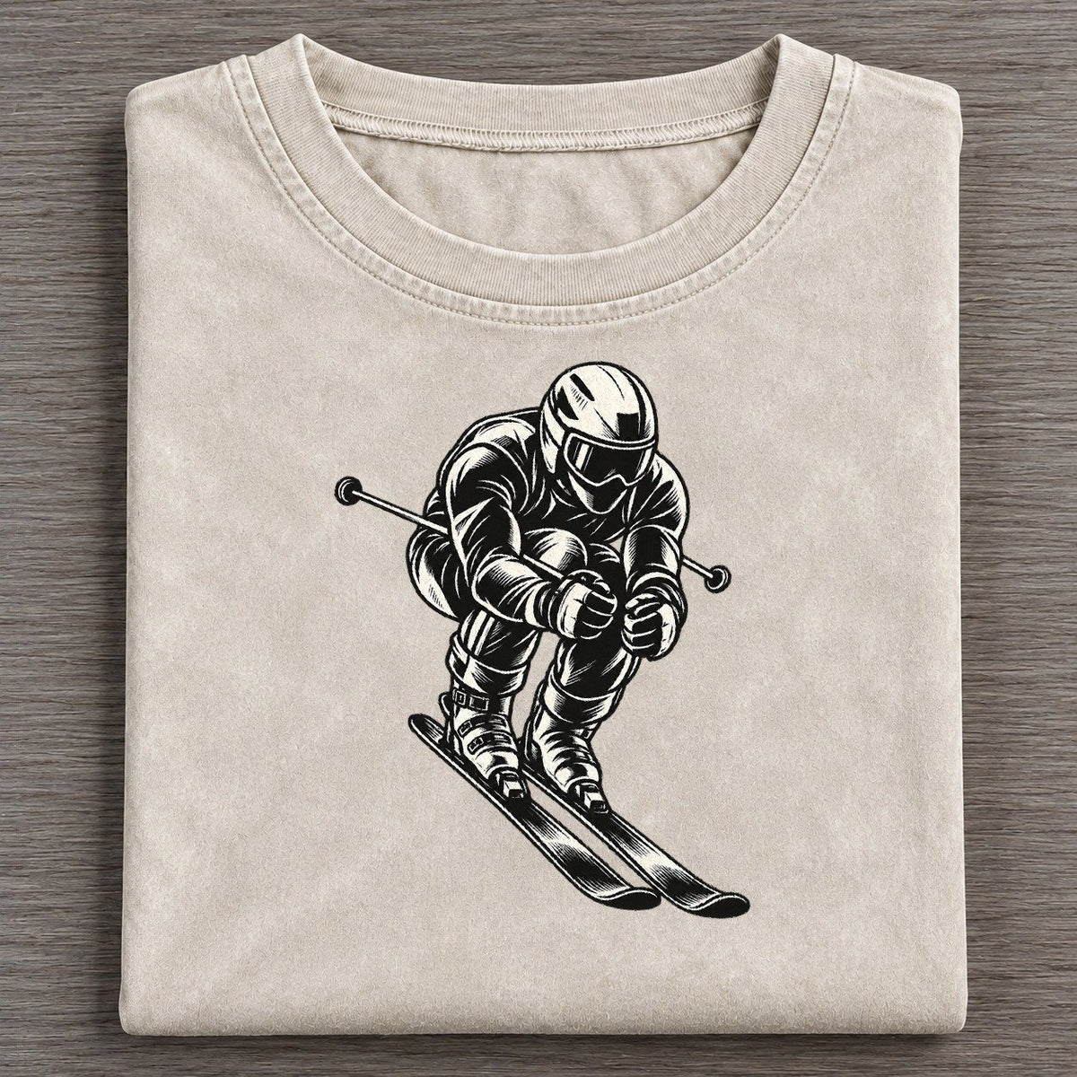 Alpine Skier Downhill Tuck Global Sports Ink Figures Vintage T-shirt – Off White