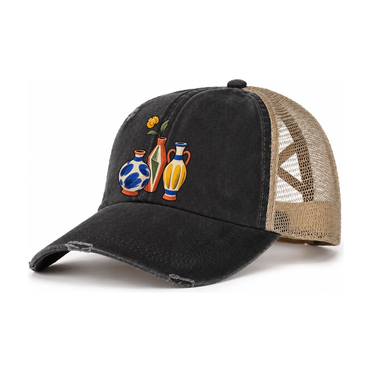 Bud Vase Trio Clay Color Makers Women's Ponytail Trucker Hat – Washed Black Khaki