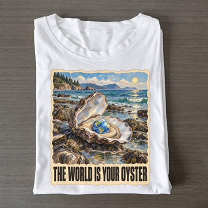 Oyster The World Is Your Oyster Animal Puns Vol. 2 Classic T-shirt – White