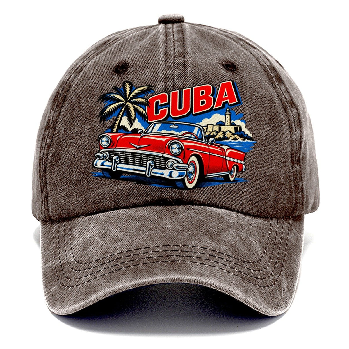 Cuba Pop Art Badge Classic Cap – Brown