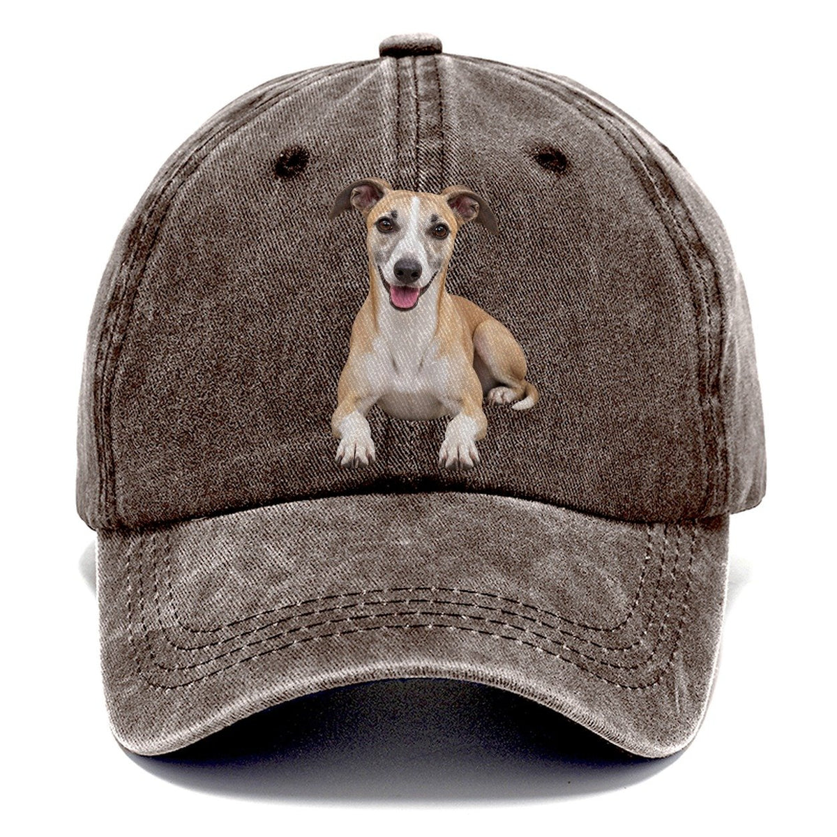 Whippet Lying Down Top Breeds Classic Cap – Brown