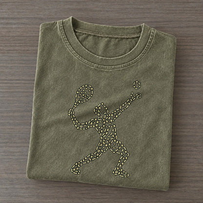 Racket Ball Orbit Vintage T-shirt – Army Green