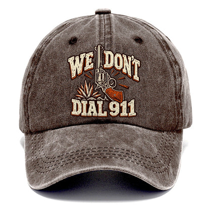 Ranch Linocut We Don't Dial 911 Classic Cap – Brown