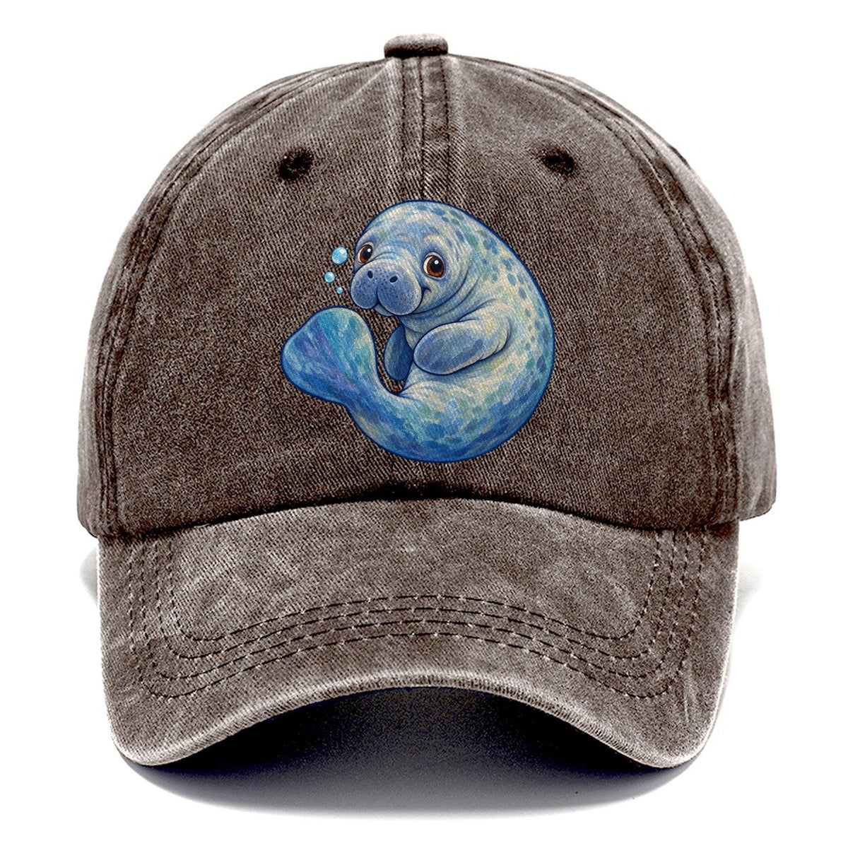 Manatee Curled Drift Sea Sprite Classic Cap – Brown