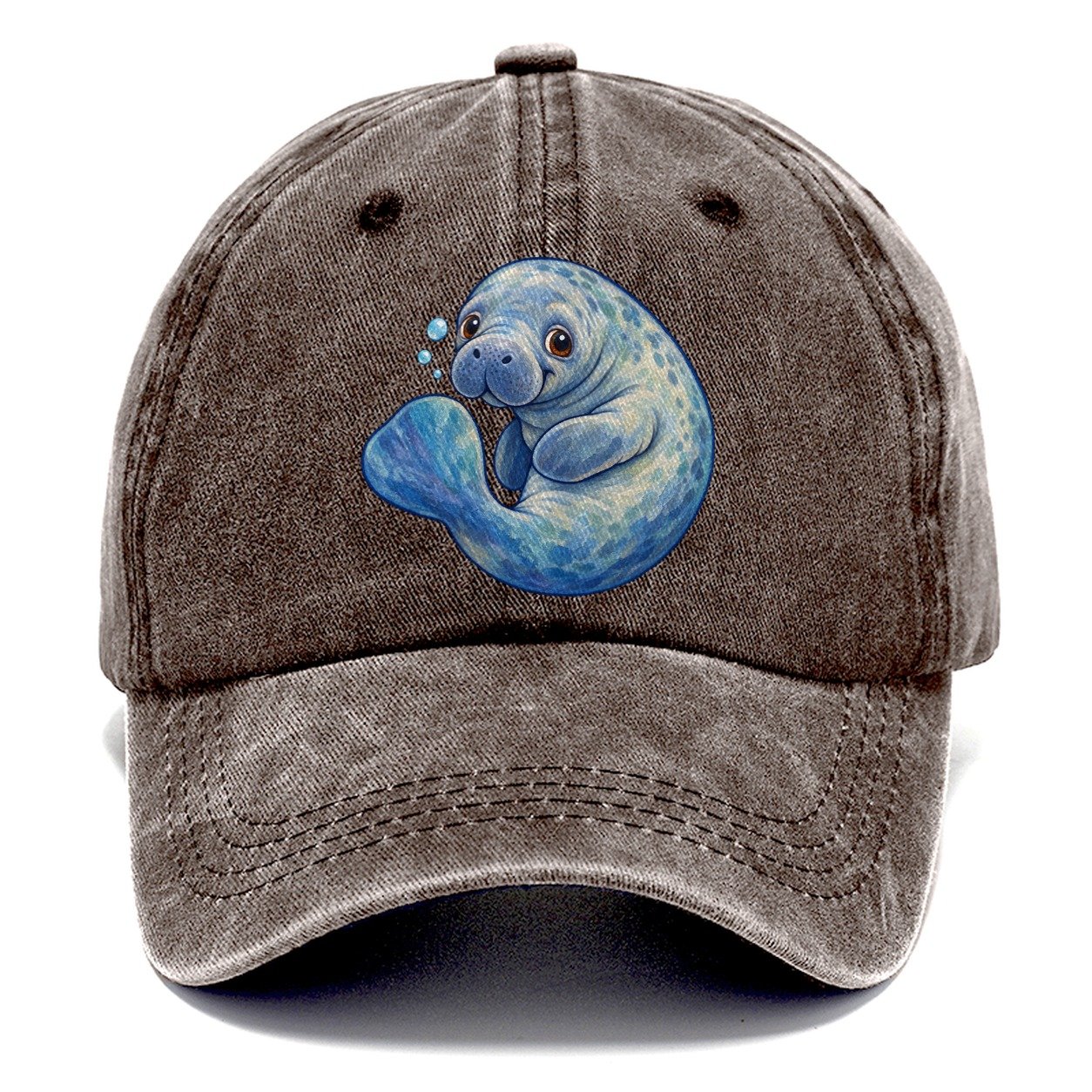 Manatee Curled Drift Sea Sprite Classic Cap – Brown