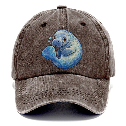 Manatee Curled Drift Sea Sprite Classic Cap – Brown
