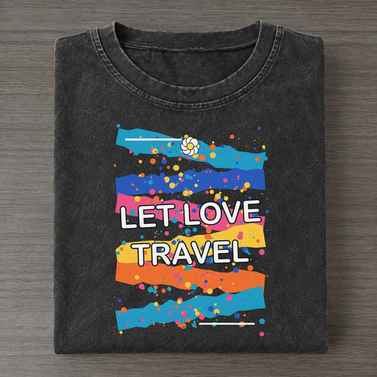 Let Love Travel Colorburst Uplift Vintage T-shirt – Black