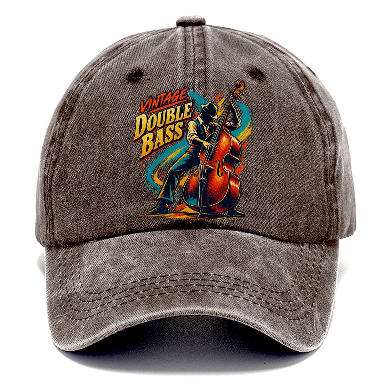 Vintage Double Bass Music Instruments Classic Cap – Brown