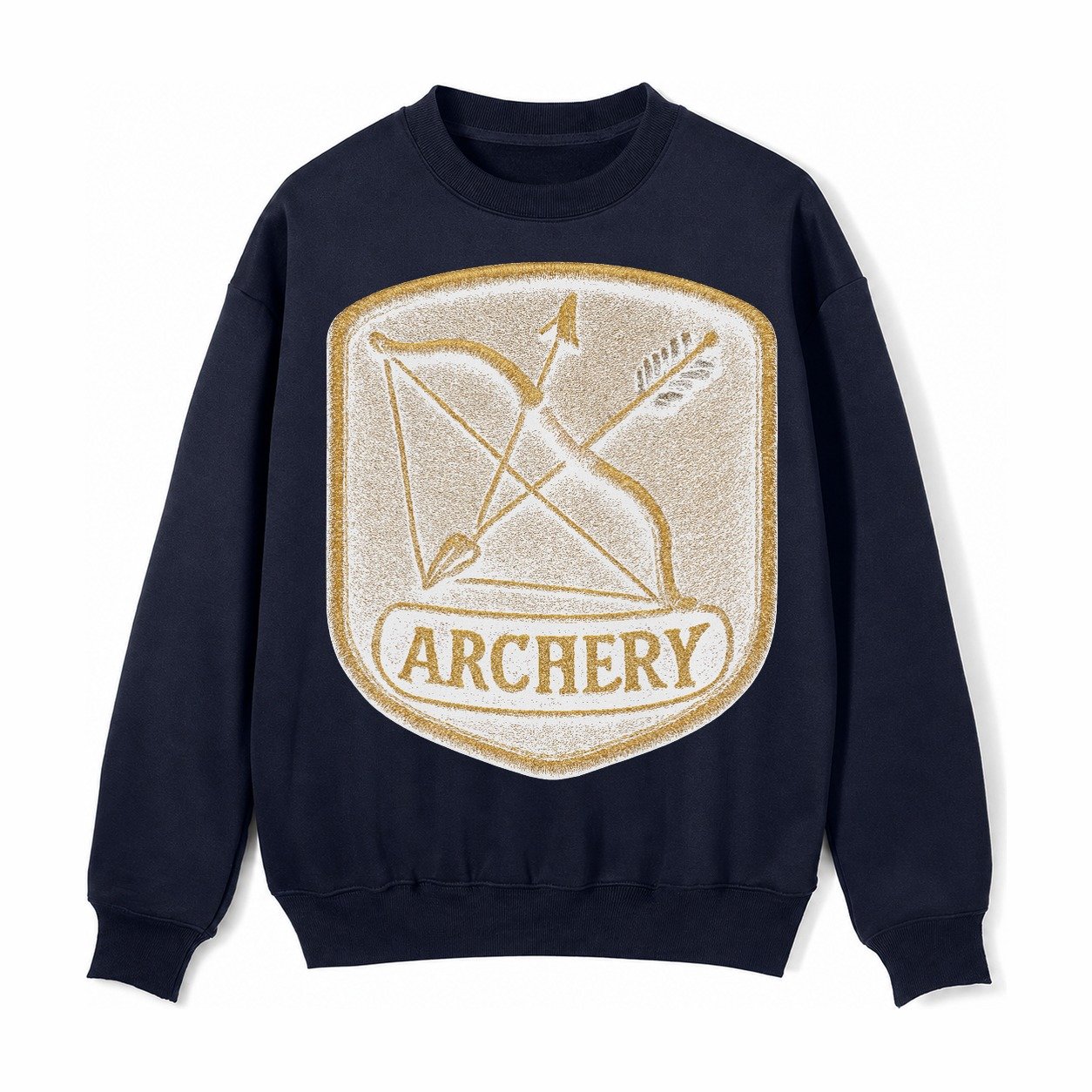 Bow And Arrow Crossed Archery Enthusiast Fleece Sweatshirt – Navy Blue