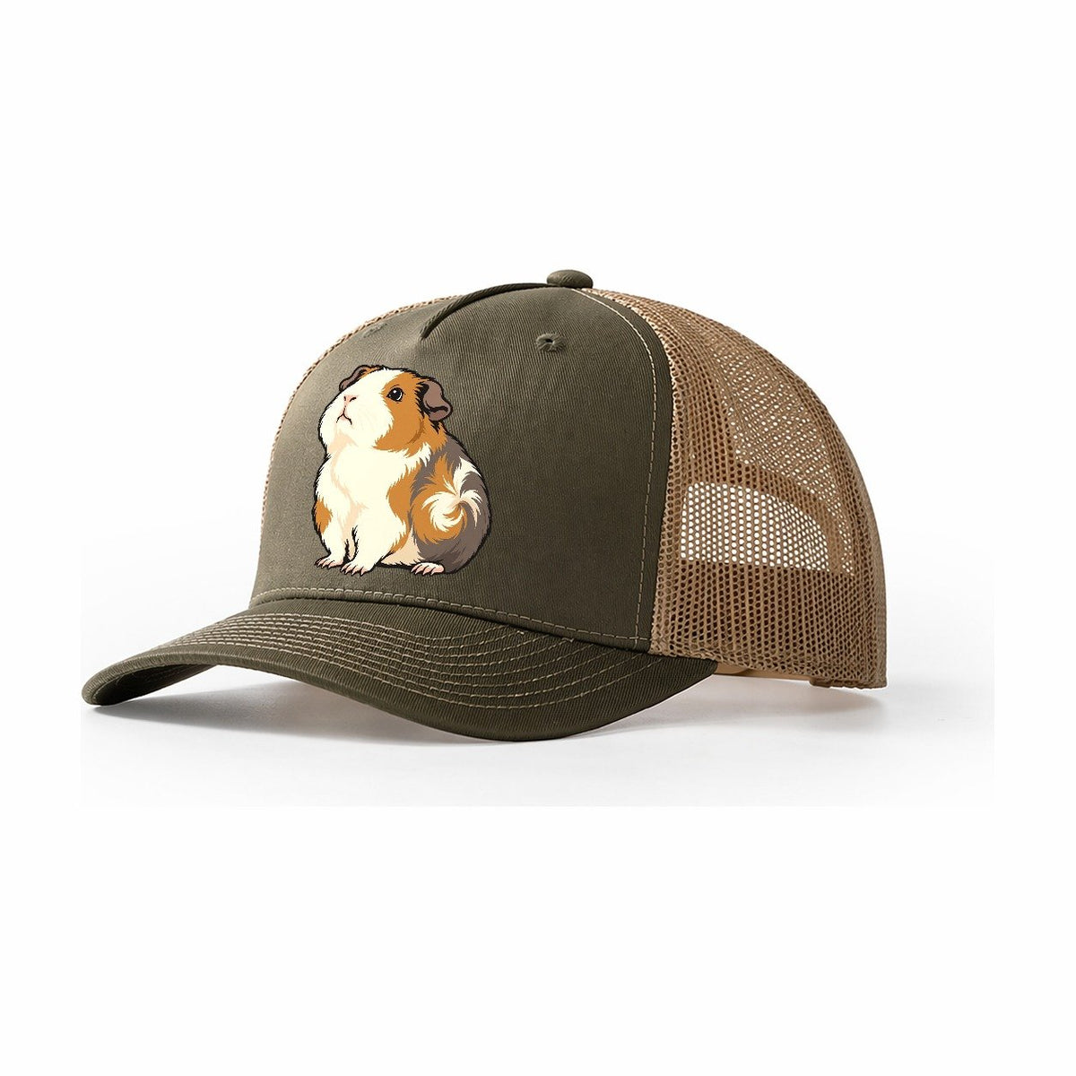 Guinea Pig Chin Lift Small Pet Logos Trucker Hat – Olive Khaki