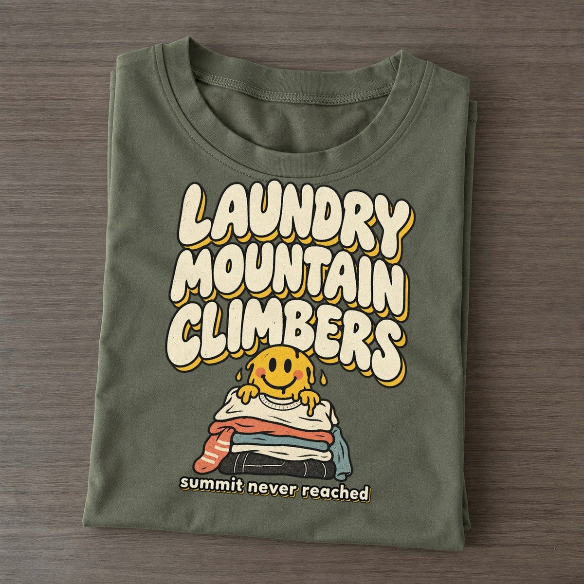Laundry Mountain Running On Fumes Club Classic T-shirt – Army Green