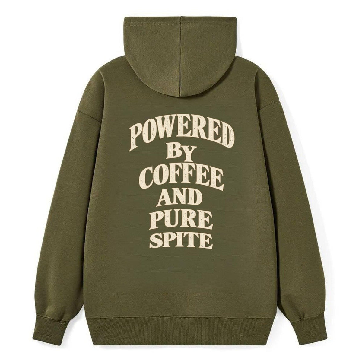 Powered By Coffee And Pure Spite Quiet Statements Classic Pullover Hoodie – Armygreen