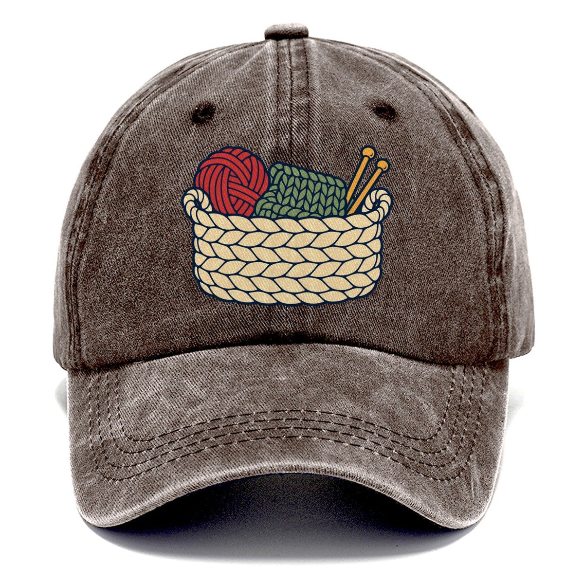 Unfinished Project Basket Yarn Crafts Classic Cap – Brown
