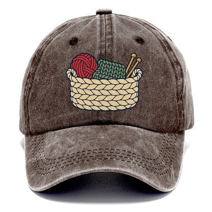 Unfinished Project Basket Yarn Crafts Classic Cap – Brown