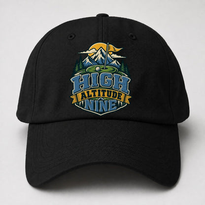 High Altitude Nine Golf Life Baseball Cap – Black