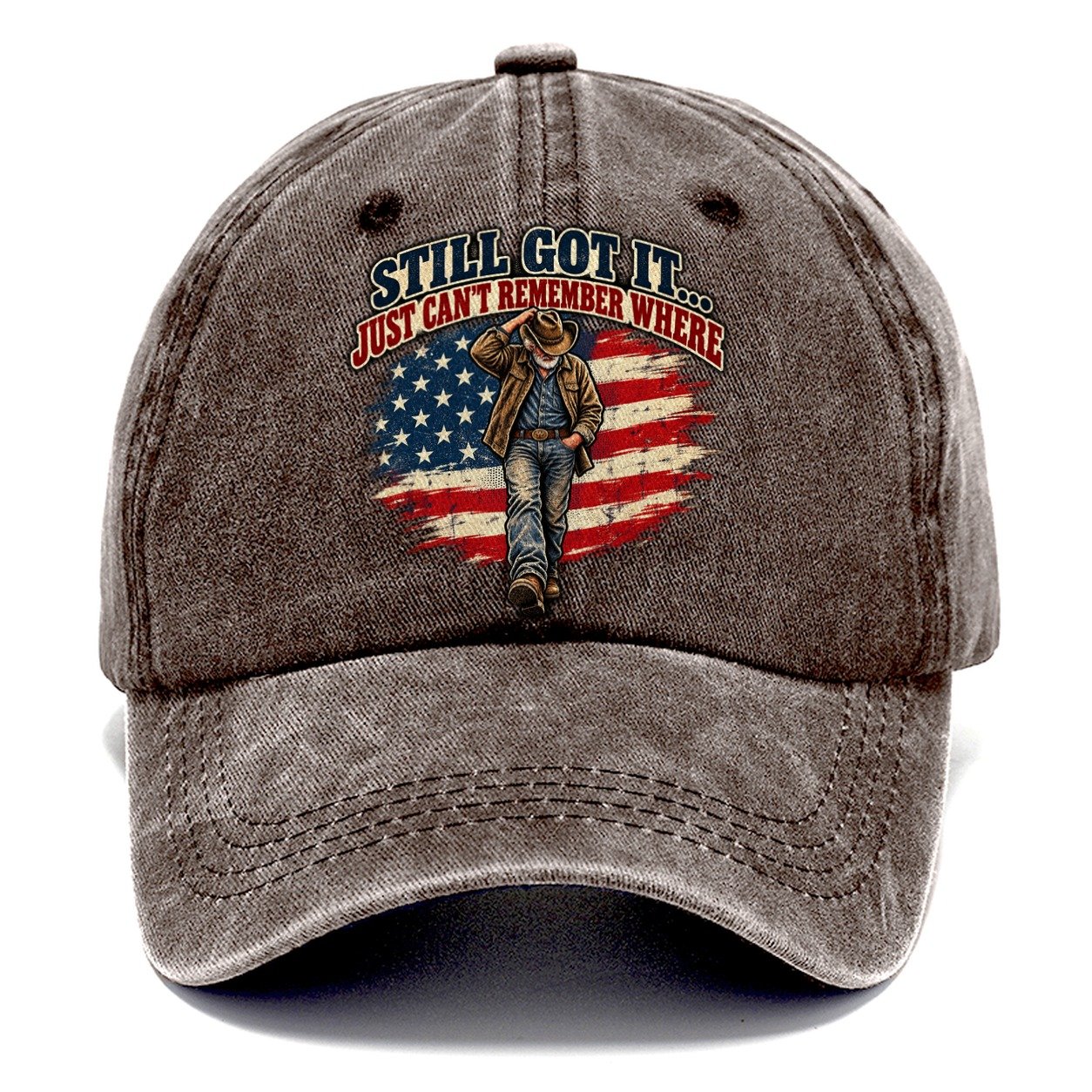 Still Got It Just Can T Remember Where Old Man Strong Classic Cap – Brown