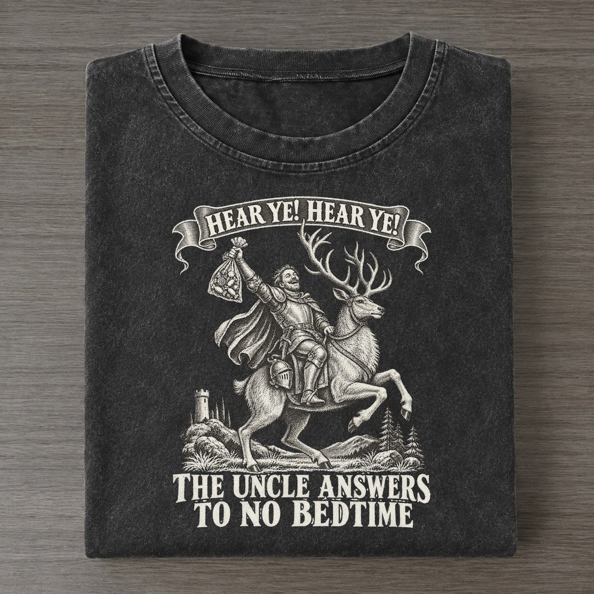 The Uncle On A Stag Royal Decree Vintage T-shirt – Black