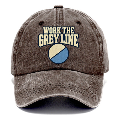 Work The Grey Line Amateur Radio Classic Cap – Brown