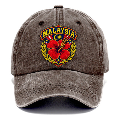 Malaysia Retro Badge Country Logos Classic Cap – Brown