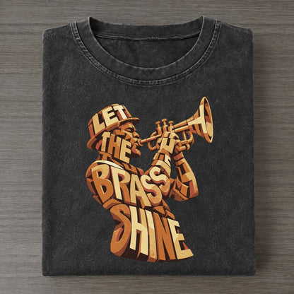 Trumpet Street Song Letter Sculpture Vintage T-shirt – Black