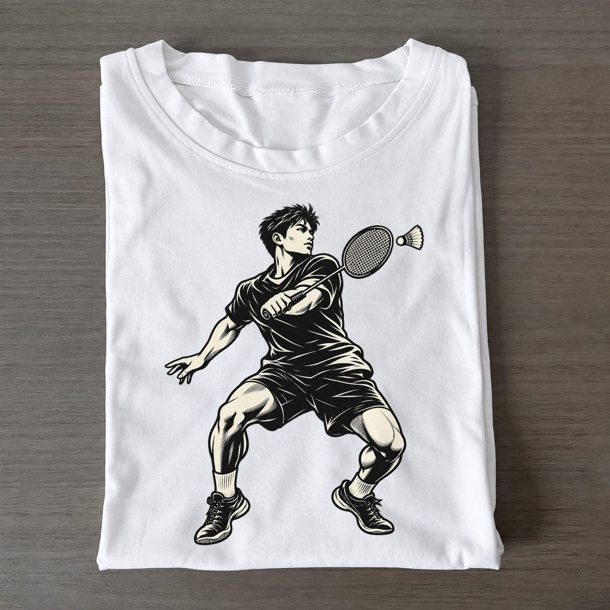 Badminton Backhand Lift Global Sports Ink Figures Classic T-shirt – White