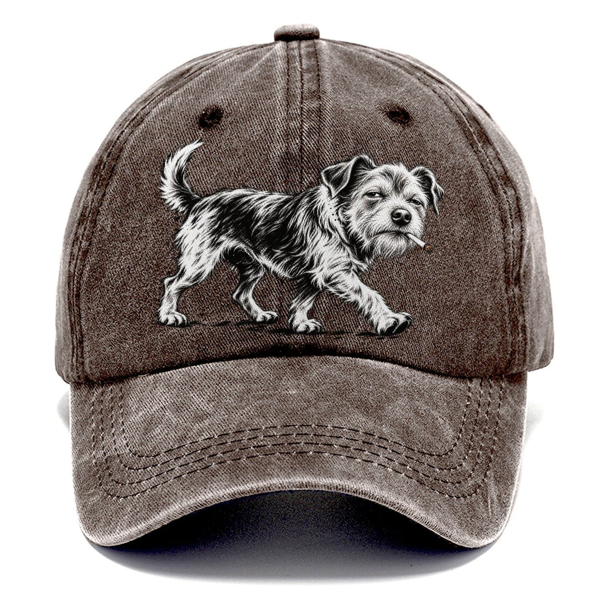 Scruffy Dog with Cigarette Classic Cap – Brown